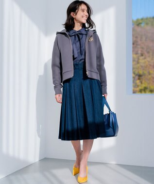 組曲 フード付きバックフリル パーカー グレー系