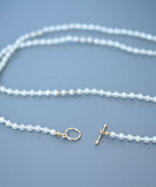 monshiro 【セレモニーにも】スズラングラスパールロングネックレス（メガネチェーンにも） ホワイト