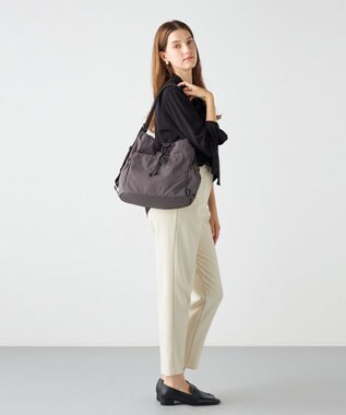 LA BAGAGERIE 【MONICA】クリンクルナイロン　ドロスト2WAYバッグ グレー