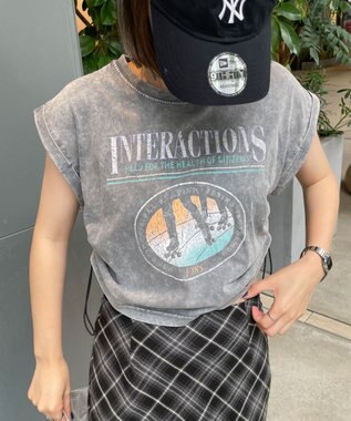 WEGO ヴィンテージウォッシュドロストデザインT 柄2