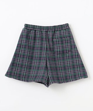 ANY KIDS 裏シャギーチェックショートパンツ グリーン系