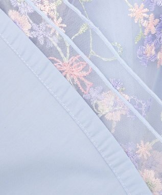 ANY KIDS 刺繍 チュール ワンピース サックスブルー