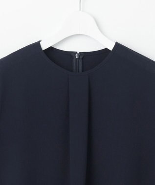 自由区 【セットアップ対応・UVカット・接触冷感・洗える】ライトストレッチ ブラウス ネイビー