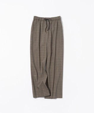 23区 L 【洗える】ドライ2WAYストレッチ チェック ワイド パンツ ブラウンチェック