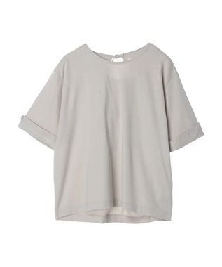 AMERICAN HOLIC 接触冷感バックタック袖折り返しカットプルオーバー Gray Beige