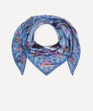 LIBERTY. アイアンシ トライアングル シルクスカーフ 100×140 パープル