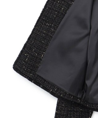 23区 L 【滝沢眞規子さん着用】GIOLICA ボタン ツイード ジャケット ブラック×ゴールド