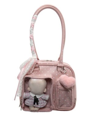 WEGO 【痛バ＆推し活グッズ】きらふわスイートドットぬい痛ボストンバッグ ライトピンク