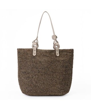 IBIZA ラフィア　セミショルダーバッグ（草木染め） グレー