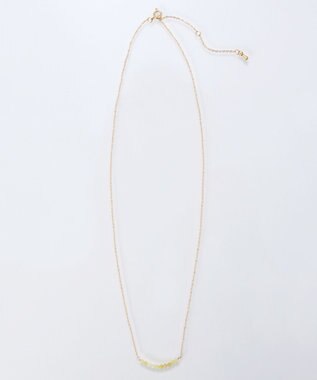 Phoebe 【金属アレルギー対応】サニージェムラインアーチネックレス/天然石/サージカルステンレス イエロー