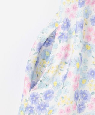 ANY KIDS 【接触冷感】ひんやり ドッキングワンピース サックスブルー×花柄