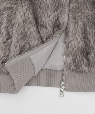 WEGO 【25年秋冬新作】フェイクファーショートブルゾン グレーその他