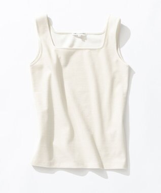 23区 S シャイニーリブ スクエアネック タンクトップ アイボリー系