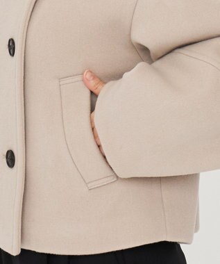 uncrave 【撥水】プルーフ メルトン スタンドネック コート（uncrave STANDARD） グレージュ