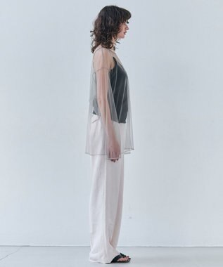 BEIGE， 【洗える・Oggi 6月号掲載】SILENE / オーバーサイズチュールブラウス L.Gray