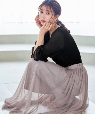 Tiaclasse 【洗える】キャンディースリーブニットトップス ブラック