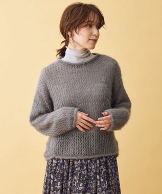 ANY レーシーネットニット チャコール