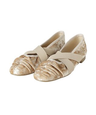 AMERICAN HOLIC ギャザークロスバレエシューズ Beige