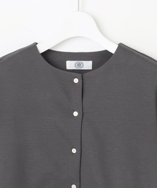 J.PRESS LADIES L グログランジャージー カーディガン スレート系