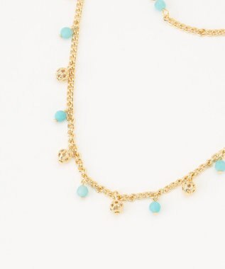 自由区 【カタログ掲載】ストーンミックスフリンジ2WAY ネックレス ゴールド系