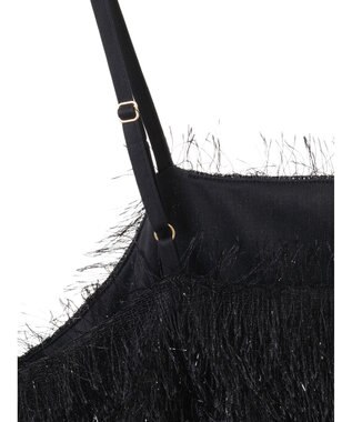 Green Parks ラメフリンジカットキャミソールビスチェ Black