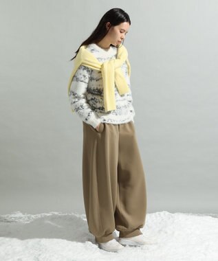 CRAFT STANDARD BOUTIQUE ニュアンス柄フェザーニットプルオーバー Ivory