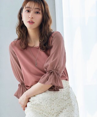 Tiaclasse 【洗える】キャンディースリーブニットトップス ピンク