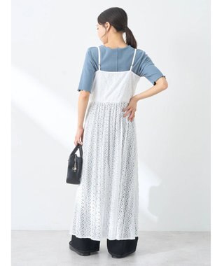 earth music&ecology フラワーレースキャミワンピース Off White
