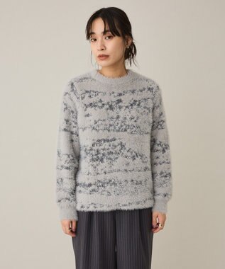 CRAFT STANDARD BOUTIQUE ニュアンス柄フェザーニットプルオーバー Gray