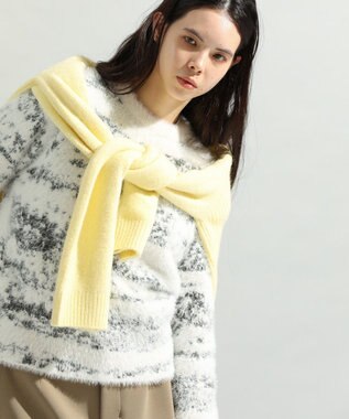 CRAFT STANDARD BOUTIQUE ニュアンス柄フェザーニットプルオーバー Ivory