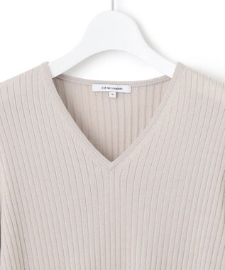 23区 【洗える】ウーステッドウール Vネック ニット ライトベージュ系