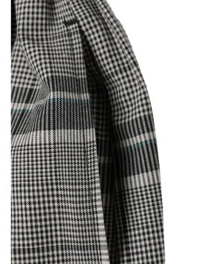 Green Parks 綿麻混バックルベルト付タイトスカート Check Black