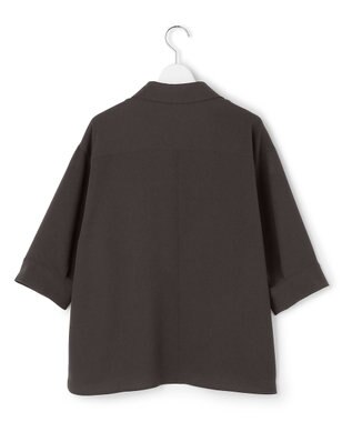 23区 ストレッチジョーゼット スキッパー ブラウス ダークブラウン系