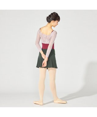 Chacott 【ノーソイングニット】7分袖レオタード ワインレッド