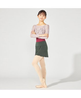 Chacott 【ノーソイングニット】7分袖レオタード ワインレッド