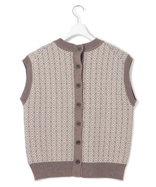 J.PRESS YORK STREET 【WOMEN】ANTI PILLING  JACQUARD ベスト ブラウン系5