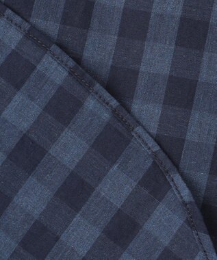 JOSEPH ABBOUD 【綿100％】メランジギンガムチェック シャツ ネイビー系4