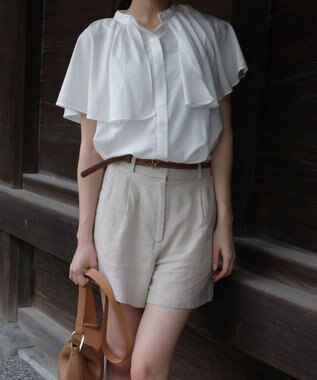 Green Parks ビックカラーナローブラウス Off White