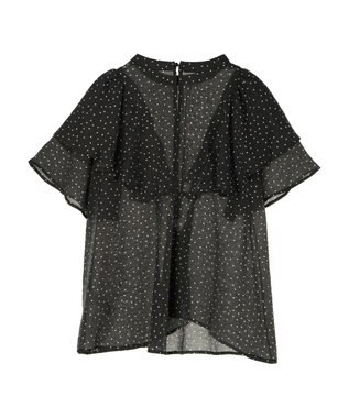 AMERICAN HOLIC 接触冷感シアーフリルブラウス Dot