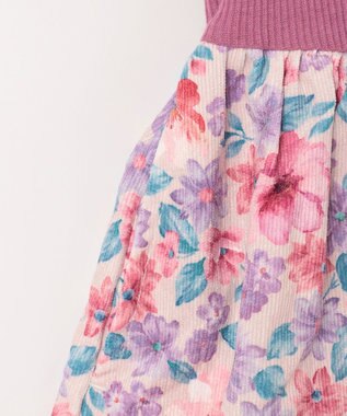 ANY KIDS 花柄ドッキングワンピース ピンク