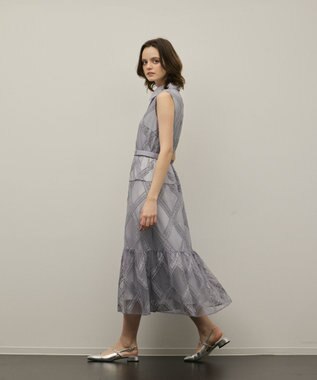 GRACE CONTINENTAL チュールレースワンピース グレー