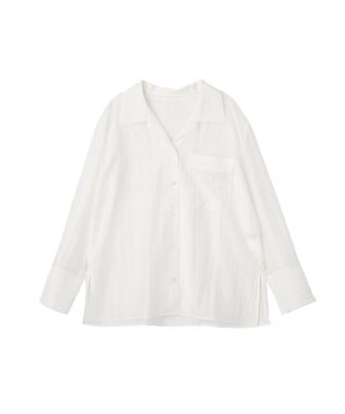 CRAFT STANDARD BOUTIQUE シアーオープンカラーシャツ White