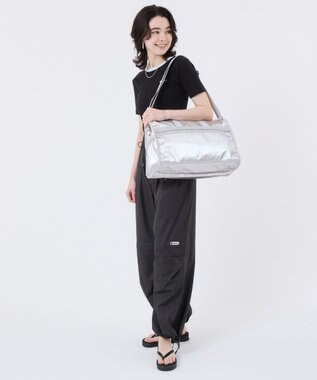 LeSportsac DELUXE MED WEEKENDER MH/ロゴジャガードシルバースナイデル ロゴジャガードシルバースナイデル