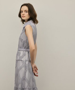 GRACE CONTINENTAL チュールレースワンピース グレー