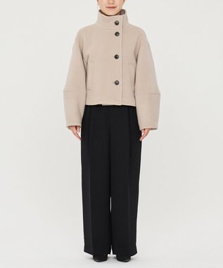 uncrave 【撥水】プルーフ メルトン スタンドネック コート（uncrave STANDARD） グレージュ