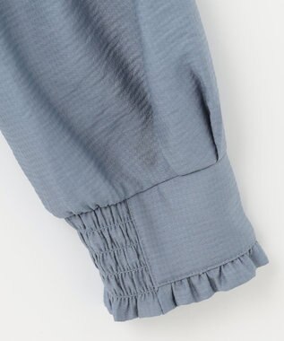 組曲 【セットアップ対応・前後着用可】ニュアンスシフォン ブラウス サックスブルー系