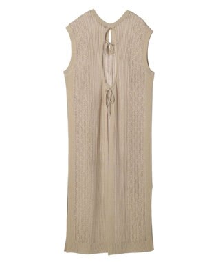 Green Parks 前後２Ｗａｙ　透かし柄ニットワンピース Beige