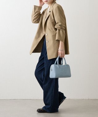 russet 《composition》レザー2WAYミニボストンバッグ(CE-1684) L.Blue