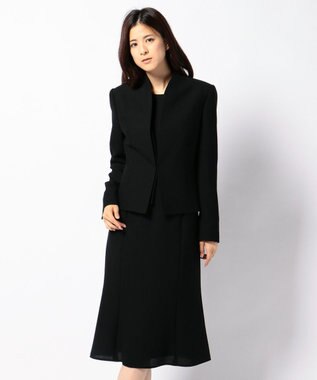 自由区 FORMAL 【前開きワンピース】ネルファータリンググログラン ジャケット+ワンピース ブラック系