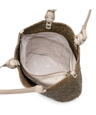 IBIZA ラフィア　セミショルダーバッグ（草木染め） グレー